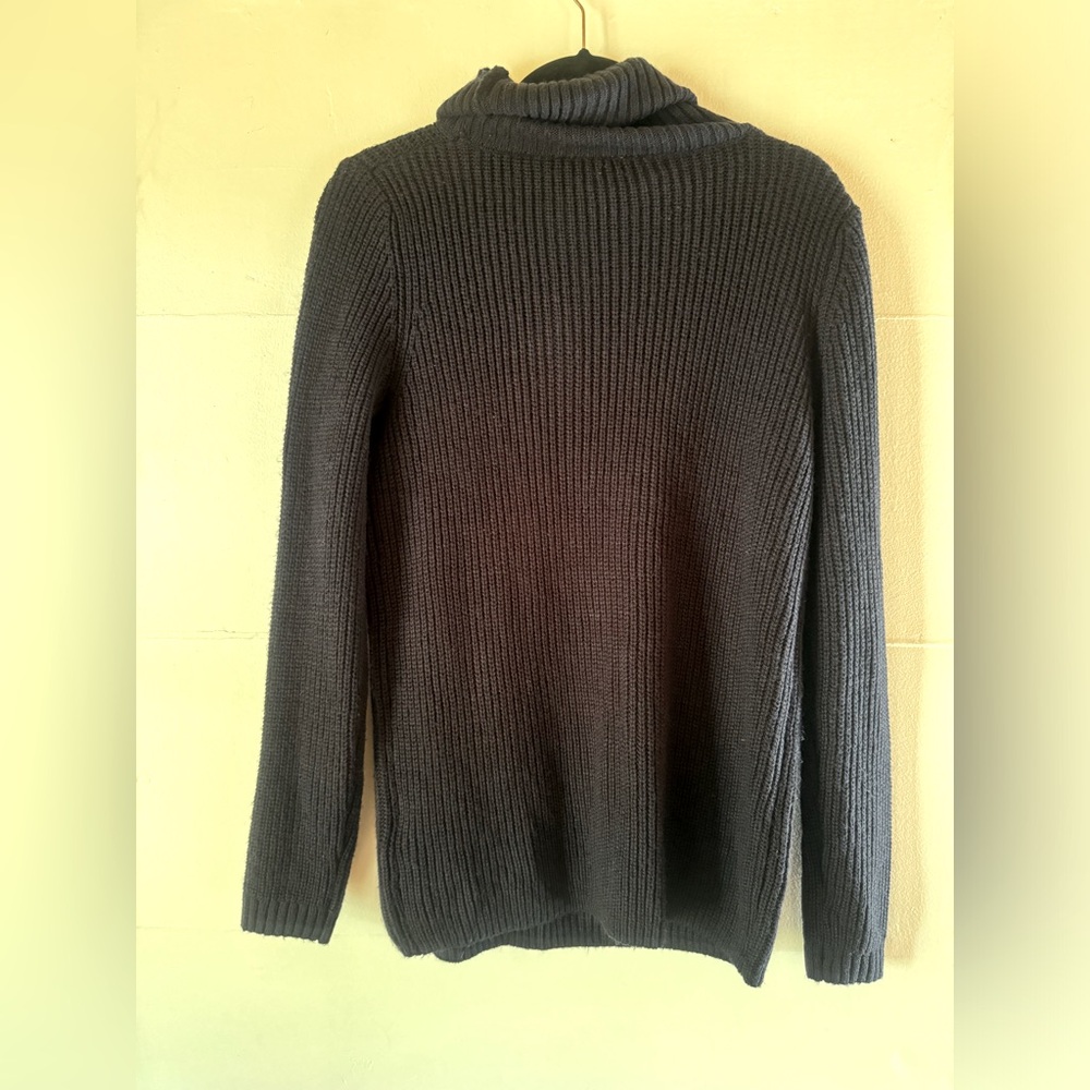 Joe Fresh Navy women’s M turtleneck acrylic sweater office travel packable party - Picture 2 of 5